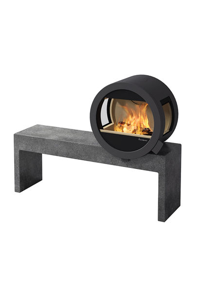 Heating stove in living room