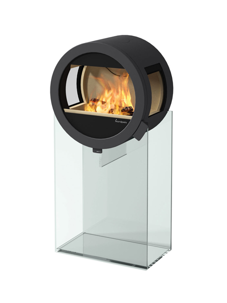 Heating stove in living room