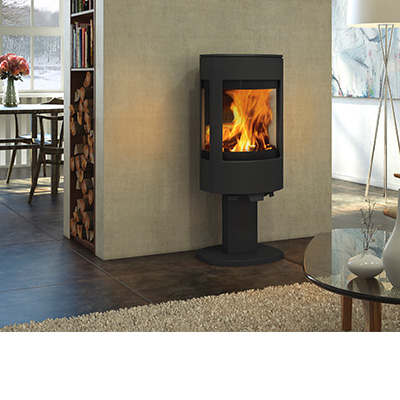 Heating stove in living room