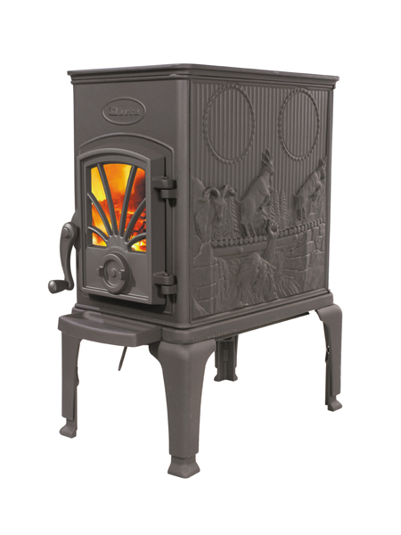 Heating stove in living room